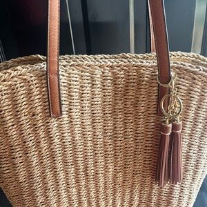 Brown Woven Tote Bag